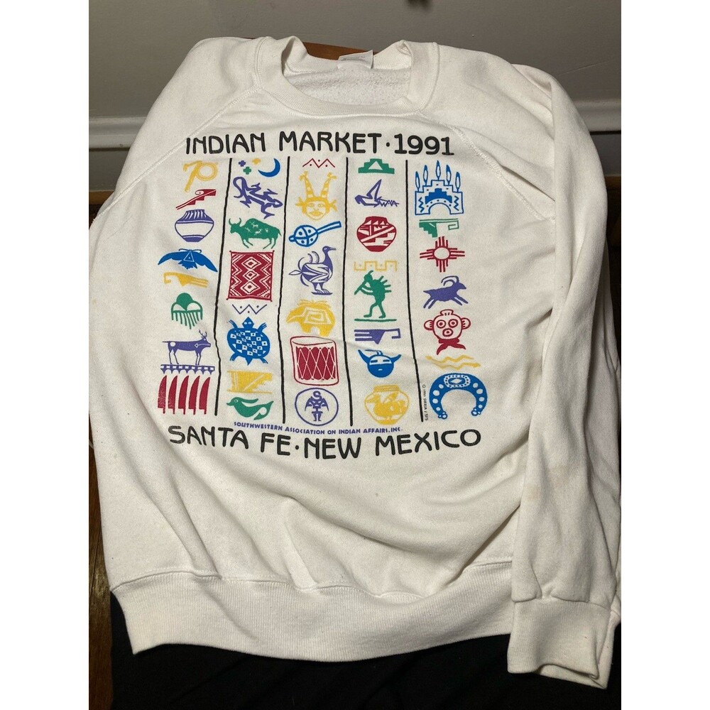 1991 Santa Fe, New Mexico Sweatshirt Native American/Indian Market Fair Med